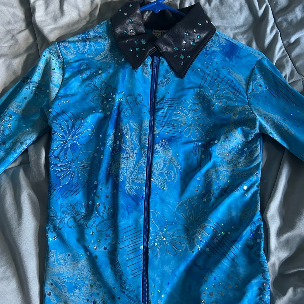 Blue Floral Embellished Jacket